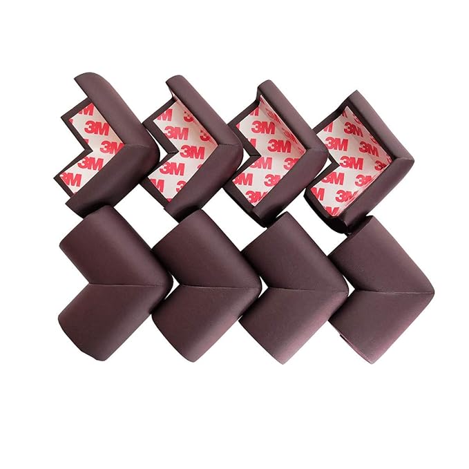 pepplo Corner Protector Baby Proof | Corner Guard Child Safety for Babies, Toddles, Kids | Foam Corner Covers for Furniture, Table, Desk | 8 Pack (Brown)