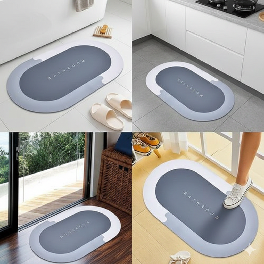 Kuber Industries Bath Mat | PVC Bathroom Mat | Shower Bath Mat | Floor Tub Mat | CF-220802 | Brown