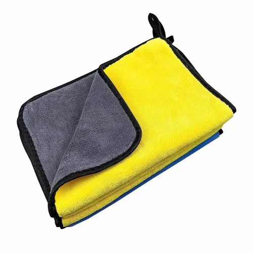 Microfiber Cloth- 800 GSM - 40cm X 40cm - 1 PC- Double Sided, Thick Plush, Lint Free, Super Water Absorbent Microfiber Towel for Car & Bike Cleaning, Polishing, Washing & Detailing