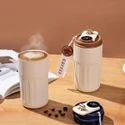 450ML Stainless Steel Coffee Mug,Vacuum Insulated Tumbler with Temperature Display,Coffee Thermos Outdoor,Camping Mug with Leak-Proof Lid,Portable Cups for Keep Hot/Ice,Mother's Day Gift