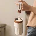450ML Stainless Steel Coffee Mug,Vacuum Insulated Tumbler with Temperature Display,Coffee Thermos Outdoor,Camping Mug with Leak-Proof Lid,Portable Cups for Keep Hot/Ice,Mother's Day Gift