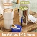 450ML Stainless Steel Coffee Mug,Vacuum Insulated Tumbler with Temperature Display,Coffee Thermos Outdoor,Camping Mug with Leak-Proof Lid,Portable Cups for Keep Hot/Ice,Mother's Day Gift